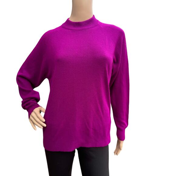 New Designers Originals Women Mulberry Pink Knit Mock Neck Pullover Sweater S - Picture 1 of 5